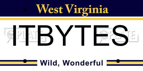 ITBYTES West Virginia License Plate