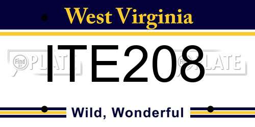ITE208 West Virginia License Plate