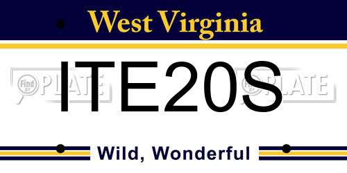 ITE20S West Virginia License Plate