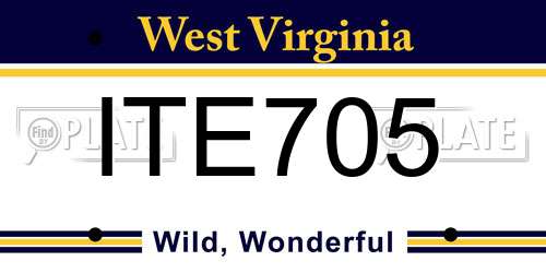 ITE705 West Virginia License Plate