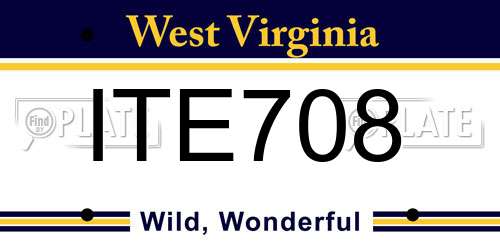 ITE708 West Virginia License Plate
