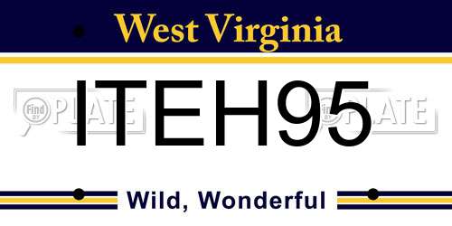 ITEH95 West Virginia License Plate