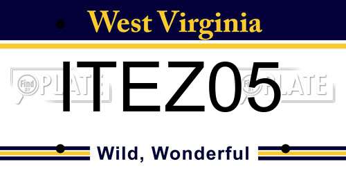 ITEZ05 West Virginia License Plate