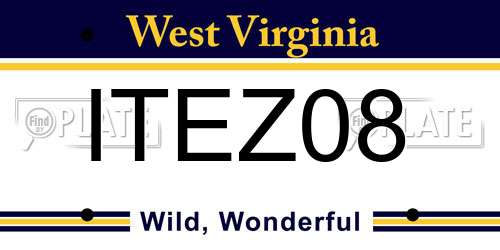 ITEZ08 West Virginia License Plate