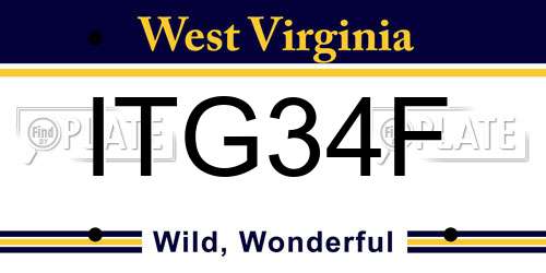 ITG34F West Virginia License Plate