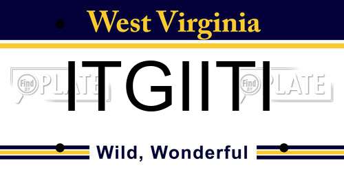 ITGIITI West Virginia License Plate