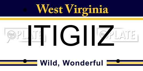 ITIGIIZ West Virginia License Plate