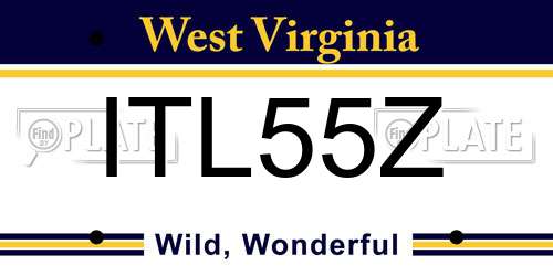 ITL55Z West Virginia License Plate