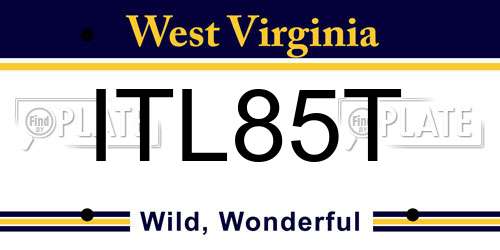 ITL85T West Virginia License Plate