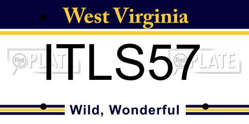 ITLS57 West Virginia License Plate