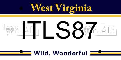 ITLS87 West Virginia License Plate