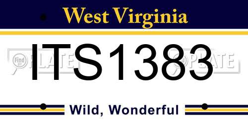ITS1383 West Virginia License Plate