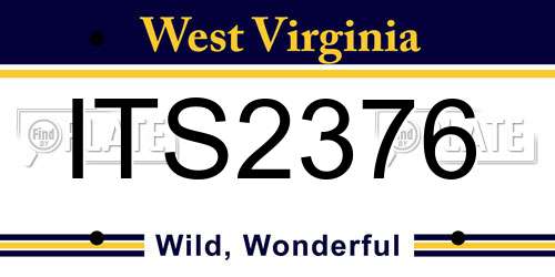 ITS2376 West Virginia License Plate