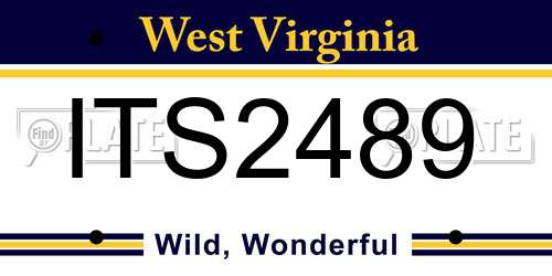 ITS2489 West Virginia License Plate