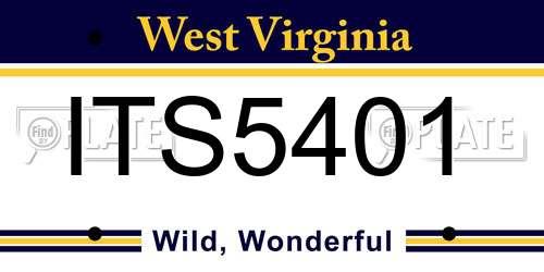 ITS5401 West Virginia License Plate