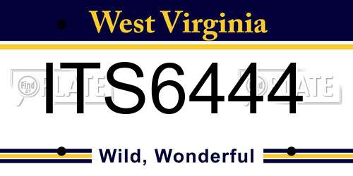 ITS6444 West Virginia License Plate