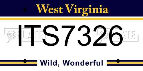 ITS7326 West Virginia License Plate