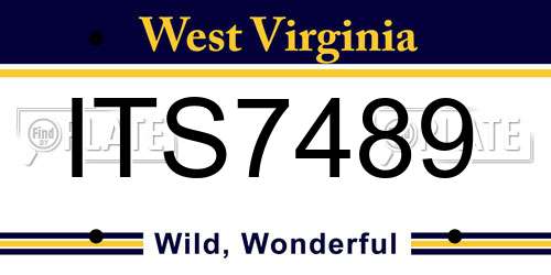 ITS7489 West Virginia License Plate