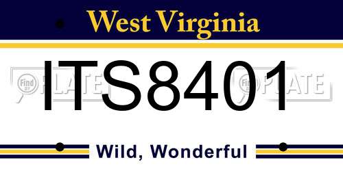 ITS8401 West Virginia License Plate