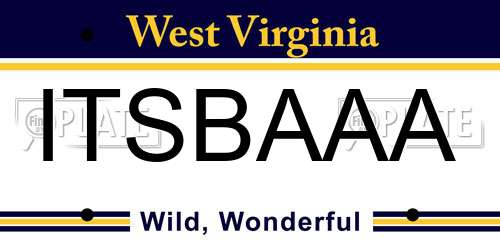 ITSBAAA West Virginia License Plate