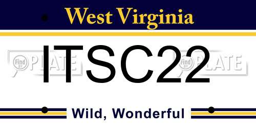 ITSC22 West Virginia License Plate