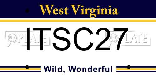 ITSC27 West Virginia License Plate