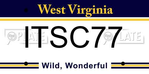 ITSC77 West Virginia License Plate