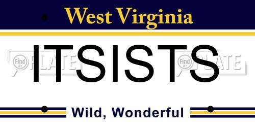 ITSISTS West Virginia License Plate