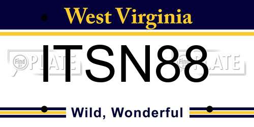 ITSN88 West Virginia License Plate