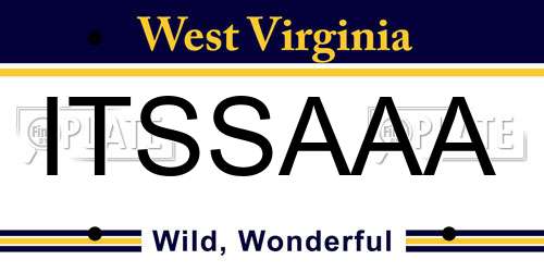 ITSSAAA West Virginia License Plate