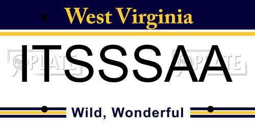 ITSSSAA West Virginia License Plate