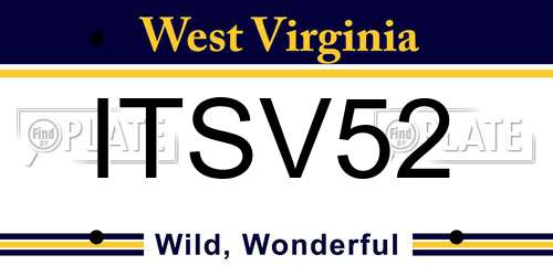 ITSV52 West Virginia License Plate