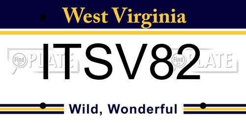 ITSV82 West Virginia License Plate