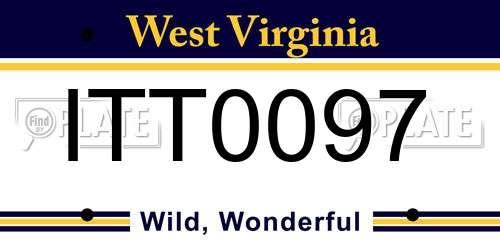 ITT0097 West Virginia License Plate