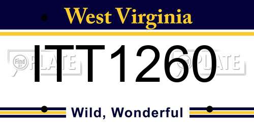 ITT1260 West Virginia License Plate
