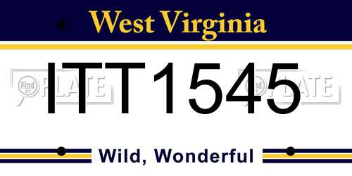 ITT1545 West Virginia License Plate