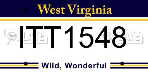 ITT1548 West Virginia License Plate