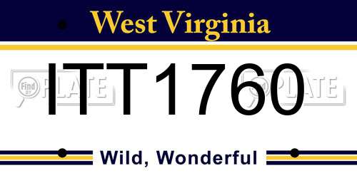 ITT1760 West Virginia License Plate