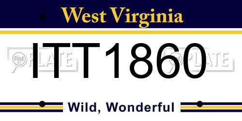 ITT1860 West Virginia License Plate