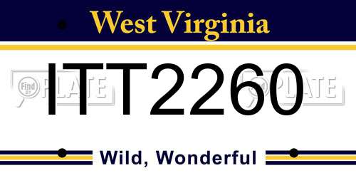 ITT2260 West Virginia License Plate