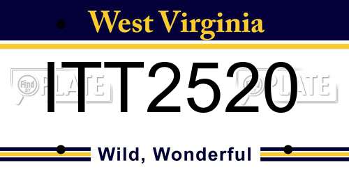 ITT2520 West Virginia License Plate
