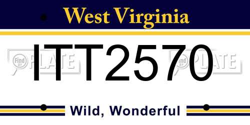 ITT2570 West Virginia License Plate
