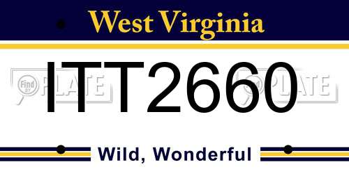 ITT2660 West Virginia License Plate