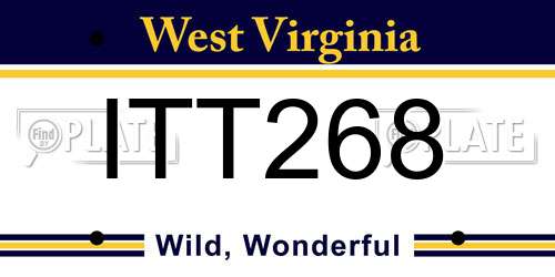 ITT268 West Virginia License Plate