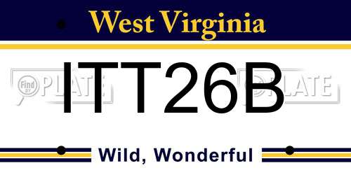 ITT26B West Virginia License Plate