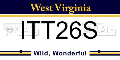 ITT26S West Virginia License Plate