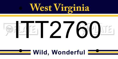 ITT2760 West Virginia License Plate