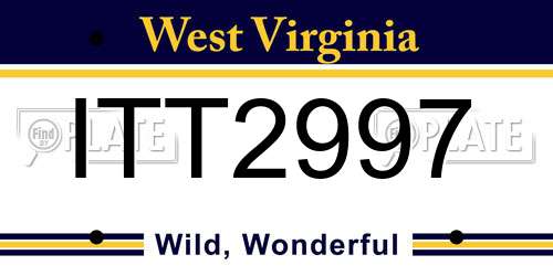 ITT2997 West Virginia License Plate