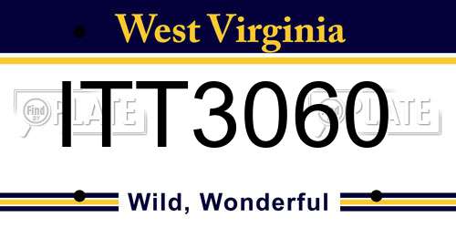 ITT3060 West Virginia License Plate