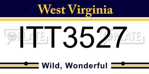 ITT3527 West Virginia License Plate